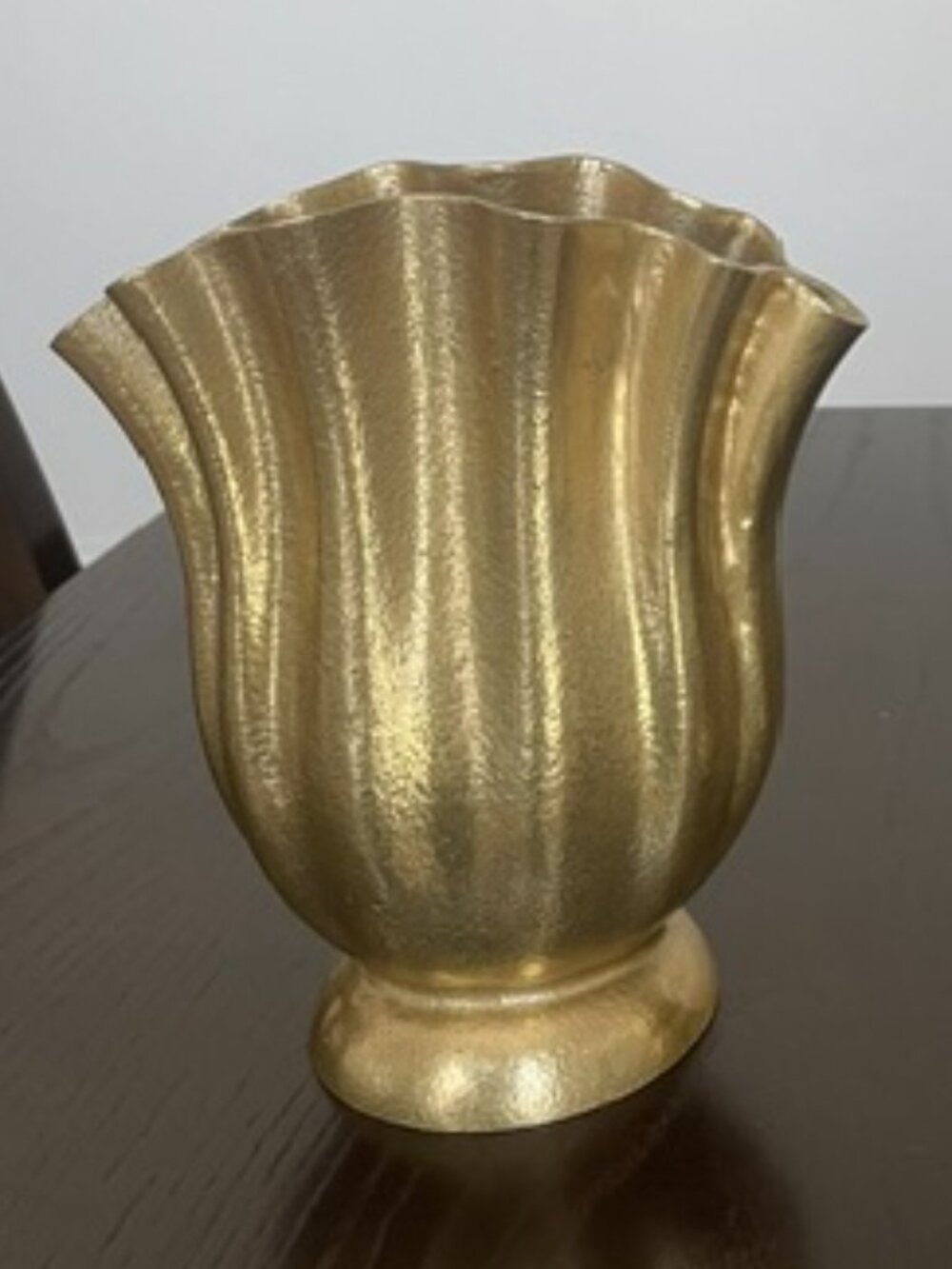 One Textured Brass Shell Vase - Picture 2 of 7